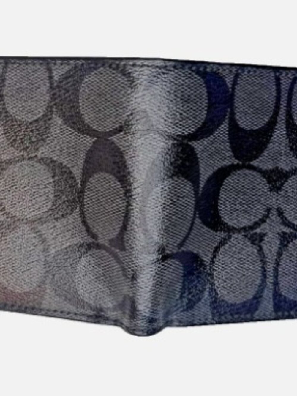 Coach Signature Canvas Bifold Wallet, Charcoal Black Bifold Billfold Card Case M
